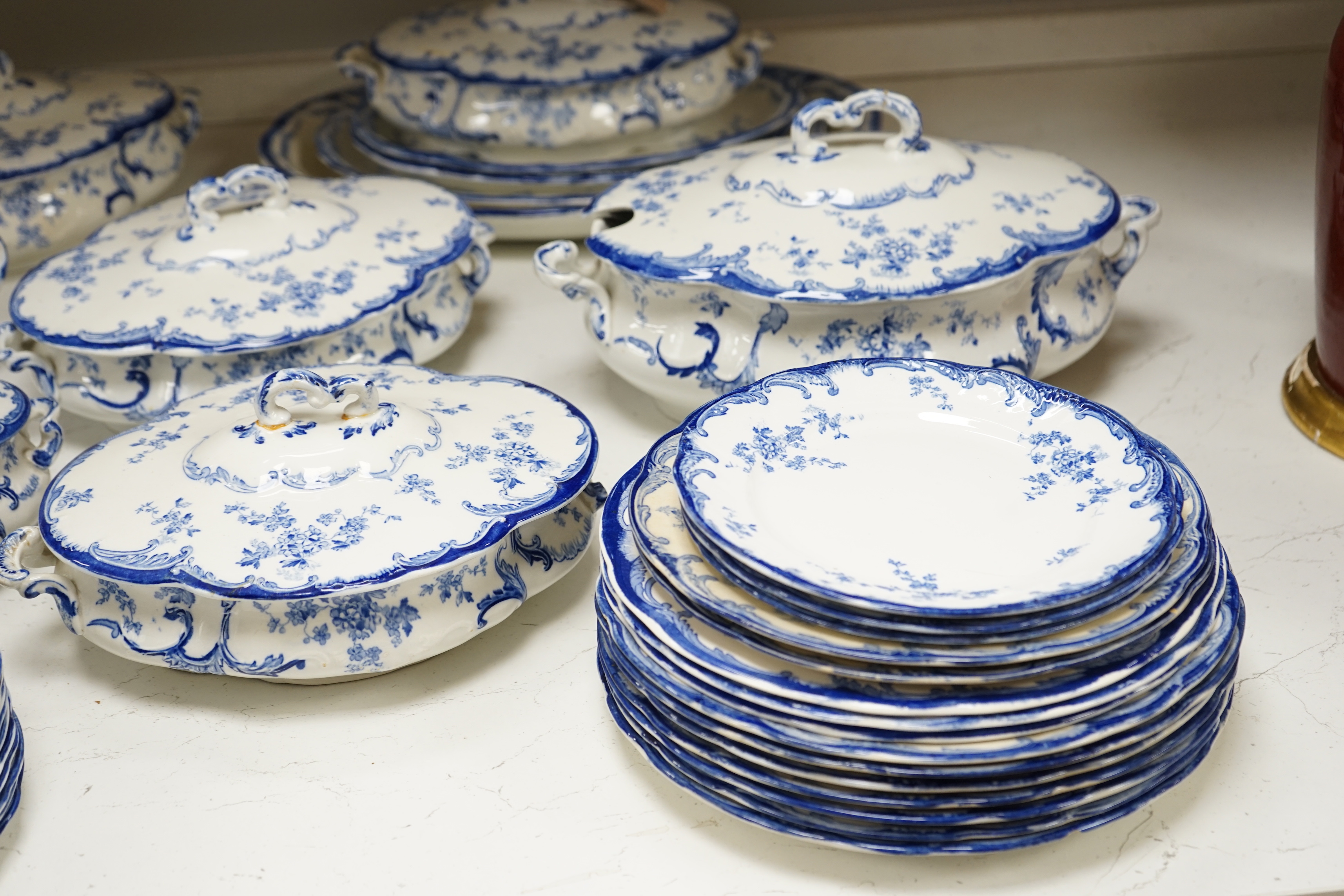 A Victorian Ridgways Cheswick pattern part dinner service